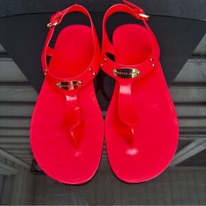 Michael Kors Red Plate Jelly Sandals Size 11